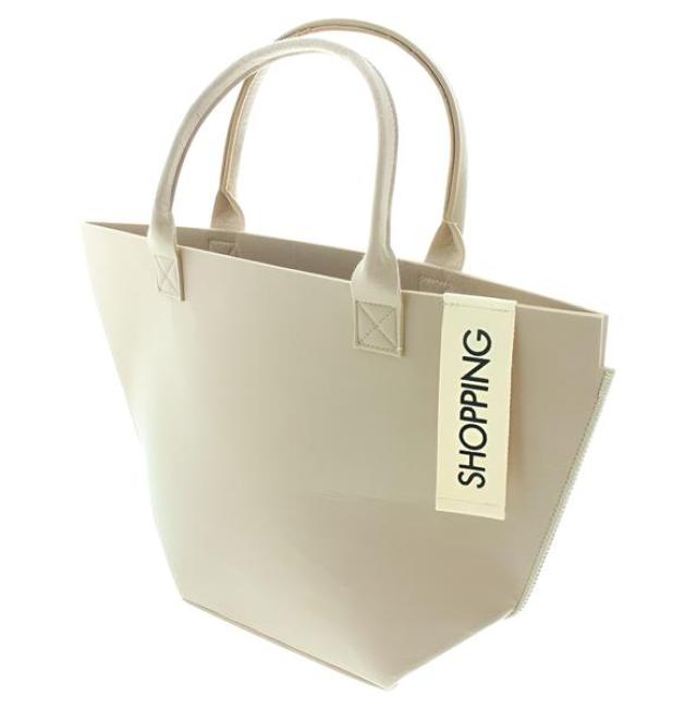 Preview: Tasche "Shopping" aus Filz in beige, große Einkaufstasche, Filztasche, Shopper, Tragetasche