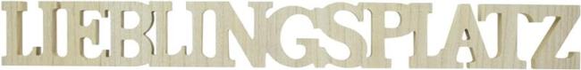 Preview: Schriftzug "Lieblingsplatz" aus MDF in Holz Optik, 75 cm lang, Holzbuchstaben