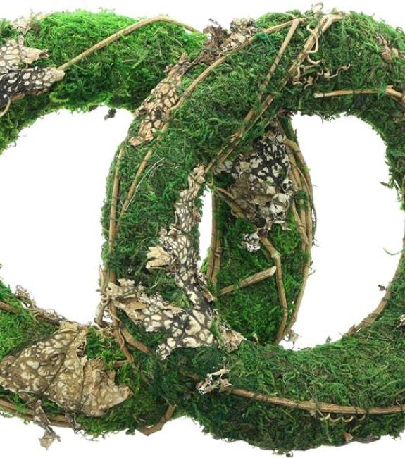 2x Mooskranz "Petit" aus Naturmoss mit Zweigen & Rinde, Kranz Ø 20 cm, Tischkranz, Naturkranz, Dekokranz