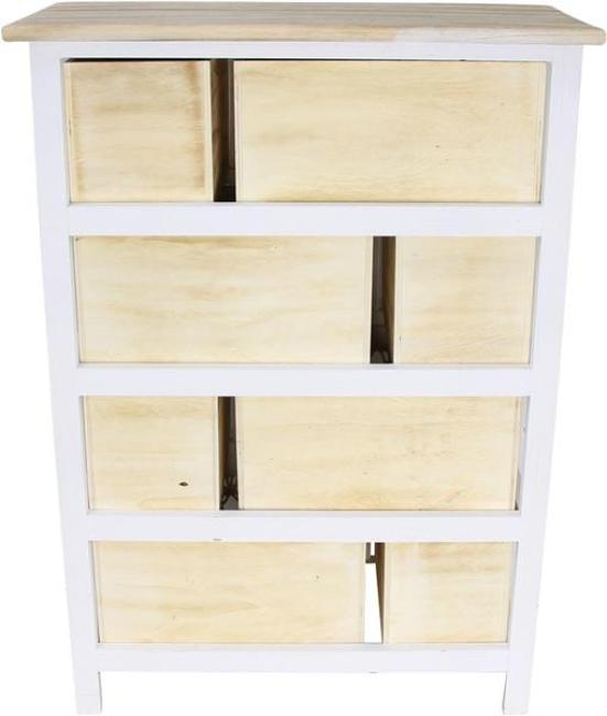 Kommode "Makramee" aus Holz & Textil, 56 x 77 cm, 8 Schubladen, Schubladenkommode Boho Chic
