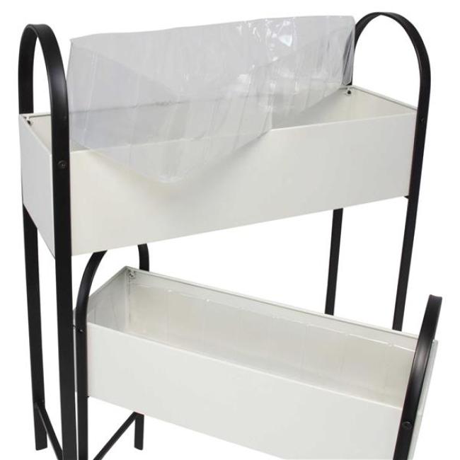 2x Pflanzer "Retro" aus Metall, creme weiß / schwarz, Pflanzkasten, Blumenkasten, Pflanzbank