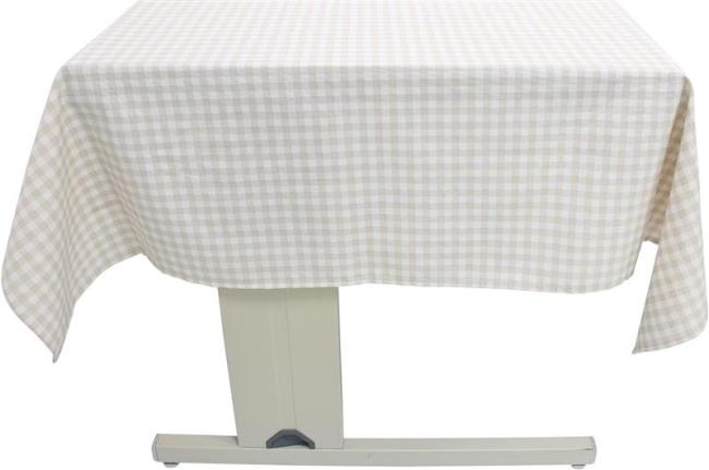 Preview: Gartentischdecke "Maison naturelle" 135x230 cm, weiß / beige kariert, Tischdecke wetterfest & abwaschbar, Tafeldecke