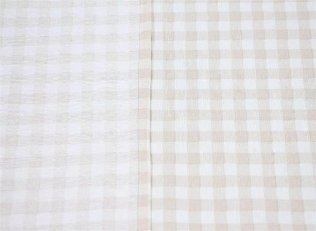 Gartentischdecke "Maison naturelle" 135x230 cm, weiß / beige kariert, Tischdecke wetterfest & abwaschbar, Tafeldecke