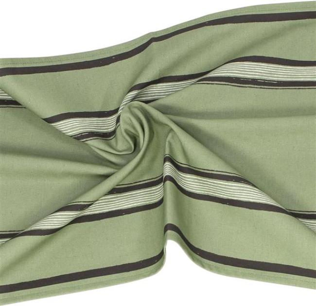 Preview: Tischläufer "Salvia verde" aus Baumwolle, 40x140 cm, grün, Tischband, Mitteldecke