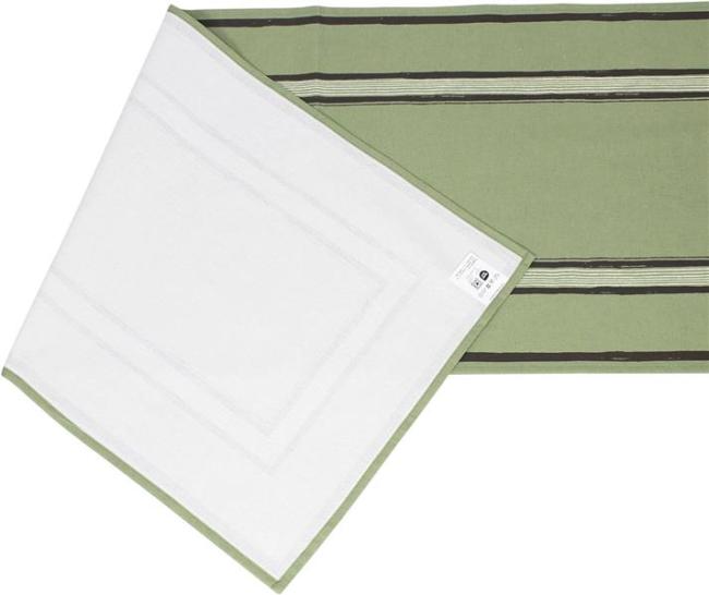 Tischläufer "Salvia verde" aus Baumwolle, 40x140 cm, grün, Tischband, Mitteldecke