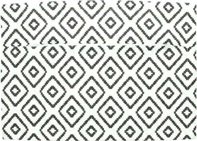 Preview: Outdoor Kissenhülle "White & Black" in weiß & schwarz, 60x40 cm, Stehsaum, Kissenbezug wasserabweisend, Zierkissenbezug für Balkon & Garten