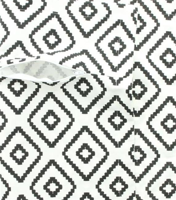 Outdoor Kissenhülle "White & Black" in weiß & schwarz, 60x40 cm, Stehsaum, Kissenbezug wasserabweisend, Zierkissenbezug für Balkon & Garten