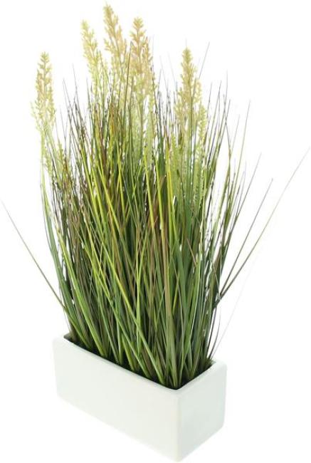 Preview: Kunstpflanze "Gras" 46 cm hoch im Porzellan Topf, Ziergras, Dekopflanze, Dekogras