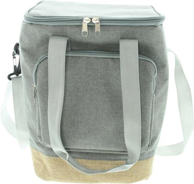 Preview: Kühltasche "Rucksack" aus Leinen & Jute, leichter Kühlrucksack, Schultertasche, Thermorucksack, Picknicktasche