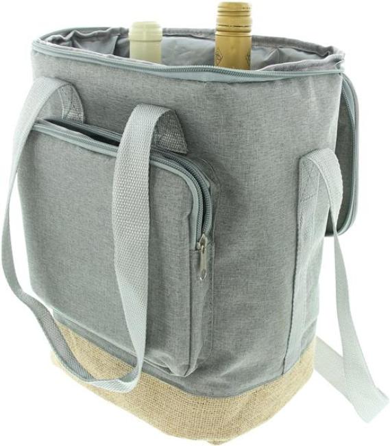 Kühltasche "Rucksack" aus Leinen & Jute, leichter Kühlrucksack, Schultertasche, Thermorucksack, Picknicktasche