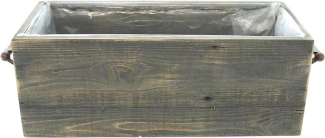 Preview: Pflanzkasten "Grey" aus recyceltem Holz, grau gekalkt, Pflanzer, Pflanzbox, Blumenkasten, Balkonkasten