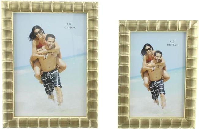 Preview: 4x Bilderrahmen "Gold" in edlem Design, zum Hängen oder Stellen, Fotorahmen 13x18 & 16x21 cm