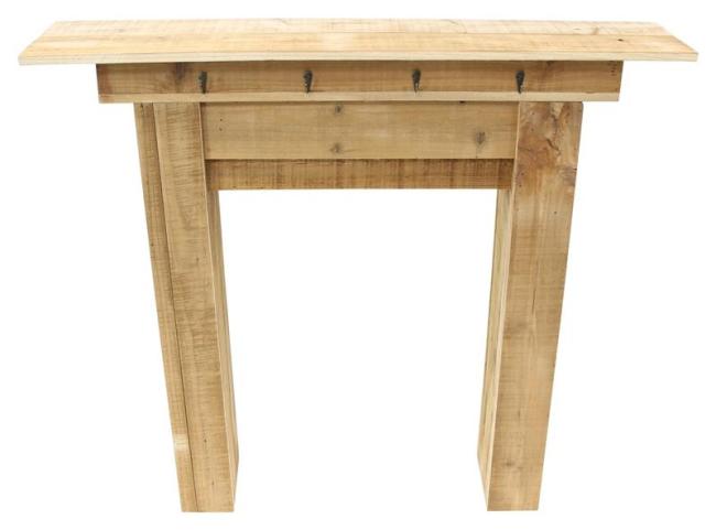 Preview: Kaminkonsole "Rustikal" aus recyceltem Holz, Kaminumrandung, Kaminsims