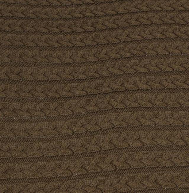 Kuscheldecke "Mocca" in braun, Stickmuster, 127x152 cm, Sofadecke, Couchdecke, Wohndecke