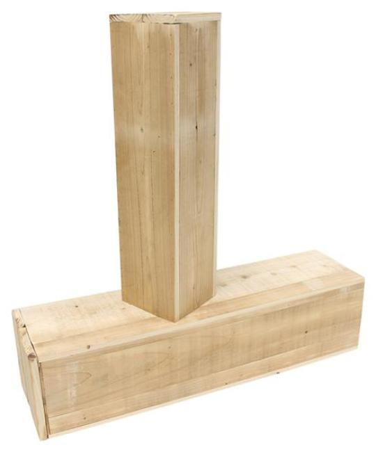 2x Dekosäule "Rustikal" aus recyceltem Holz, 60 + 79 cm hoch, Holzsäule, Podest, Blumenständer