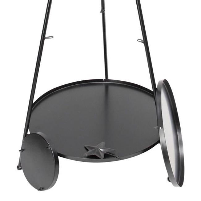 XXL Etagere "Klassik" aus Metall, 128 cm hoch, matt schwarz, 3-stöckig, Tortenständer, Obstetagere, Regal