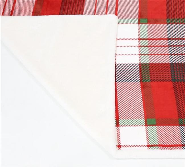 Preview: Kuscheldecke "Weihnachtskaro" weich, 130x160 cm, kariert, Flanell Decke, Sofadecke, Couchdecke, Wohndecke