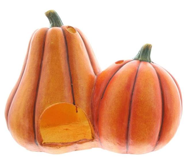 Preview: Dekofigur Kürbistrio "Smile" 35 cm breit, Herbstdeko, Windlicht, Halloweendeko, Gartendeko für Draußen