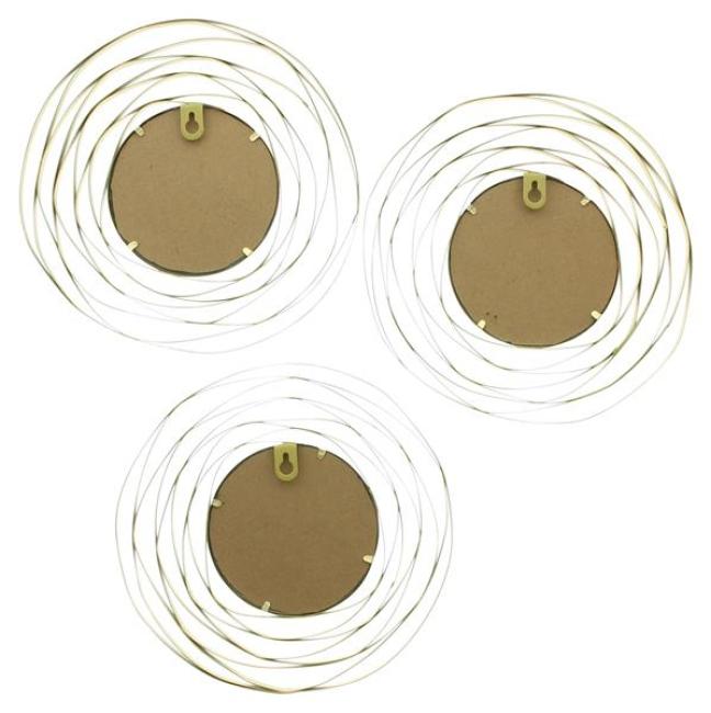 Preview: 3x Spiegel "Gold" aus Metall, rund, Ø 24 cm, Wandspiegel, Wanddeko, Dekospiegel, Wandschmuck