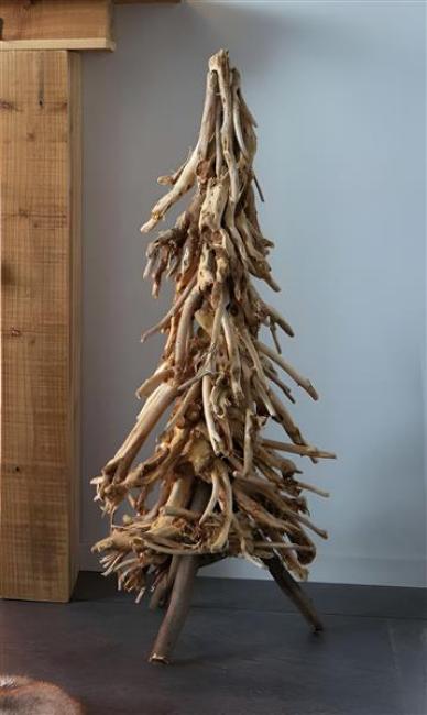Preview: Tannenbaum "Wurzelholz" 78 cm hoch, Weihnachtsbaum Alternative, Christbaum aus Holz für Innen