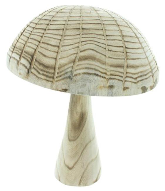 Preview: Dekofigur "Parasol" Pilz aus Holz, groß, 35 cm hoch, Holzpilz, Dekopilz, Herbstdeko