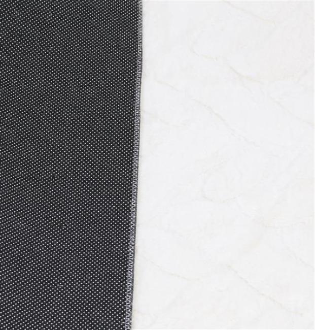 Preview: Bodenmatte "Luxus" aus Kunstfell in offwhite, 90x120 cm, Teppich rutschfest, Teppichläufer weiß