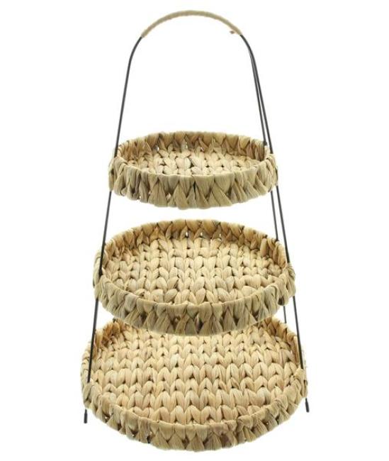 Preview: Etagere "Wasserhyazinthe" 52 cm hoch mit 3 Etagen, Obstetagere, Servierplatte, Cupcake & Muffin Ständer