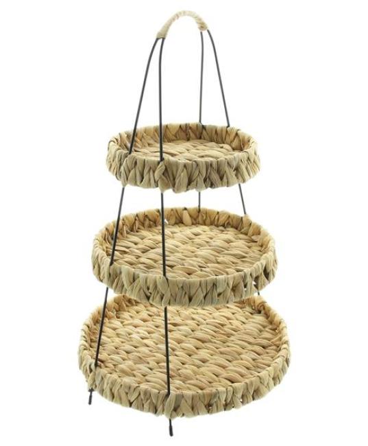 Preview: Etagere "Wasserhyazinthe" 52 cm hoch mit 3 Etagen, Obstetagere, Servierplatte, Cupcake & Muffin Ständer