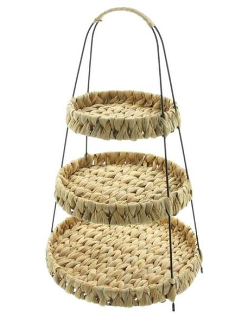 Etagere "Wasserhyazinthe" 52 cm hoch mit 3 Etagen, Obstetagere, Servierplatte, Cupcake & Muffin Ständer