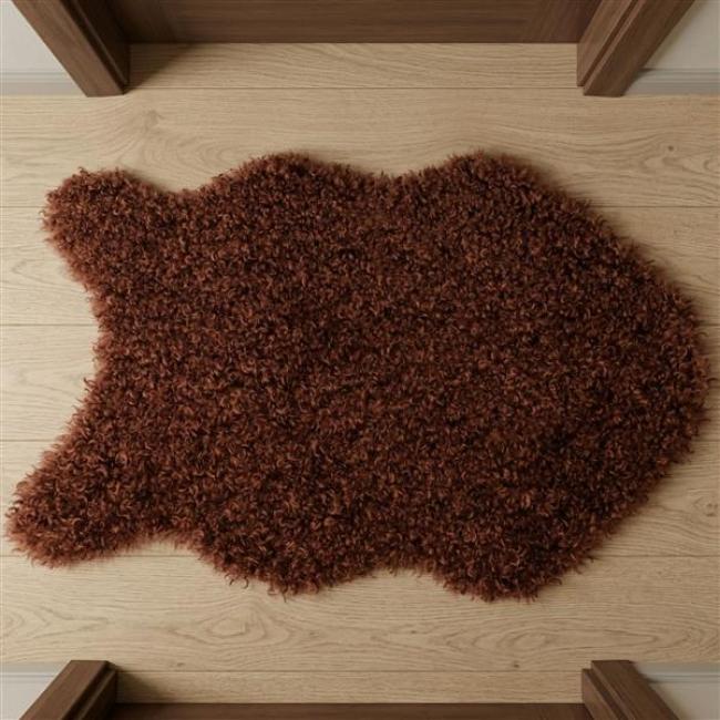 Preview: Kunstfell "Rostlocken" 60x90 cm, rostbraun, 60x90 cm, Dekofell, Teppich, Sitzauflage
