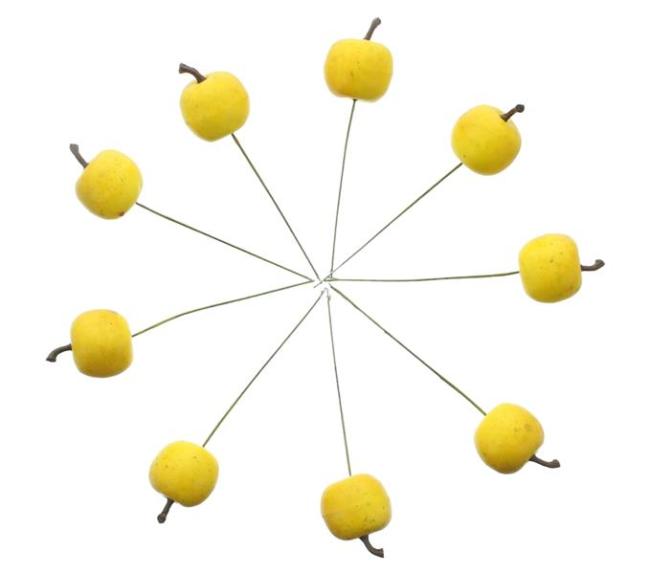 24x Dekoapfel "Mini" in Gelb Ø 3 cm, Äpfel zum Dekorieren & Basteln, Dekoobst für Gesteck, Kranz, Dekofigur, Tischdeko