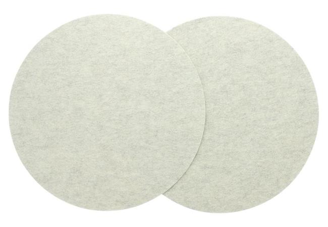 Preview: 2x Platzmatte "Waldpilze" aus Filz, beige, rund Ø 38 cm, bedruckt mit Herbstmotiv, Platzset, Tischset