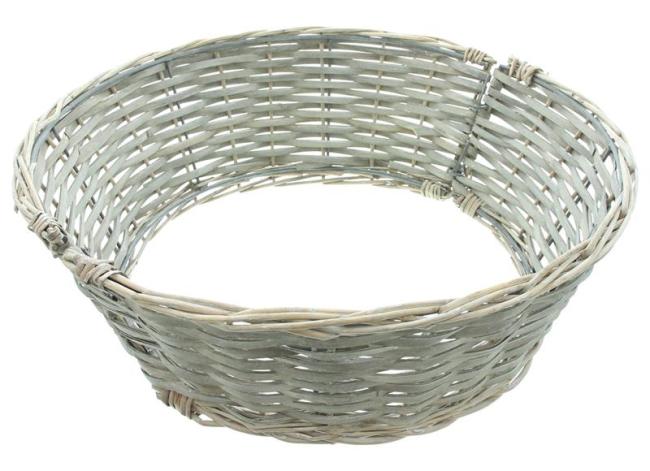 Weihnachtsbaumring "Grey" aus Naturgeflecht, grau, Ø 55 cm, Weihnachtsbaumrock, Christbaumständer-Abdeckung, Baumrock