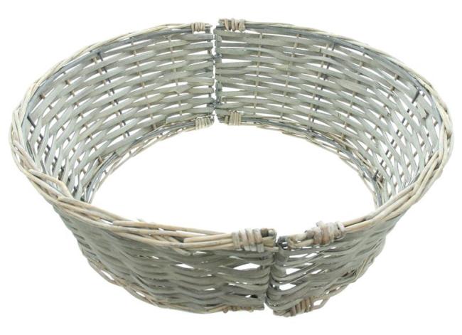 Weihnachtsbaumring "Grey" aus Naturgeflecht, grau, Ø 55 cm, Weihnachtsbaumrock, Christbaumständer-Abdeckung, Baumrock