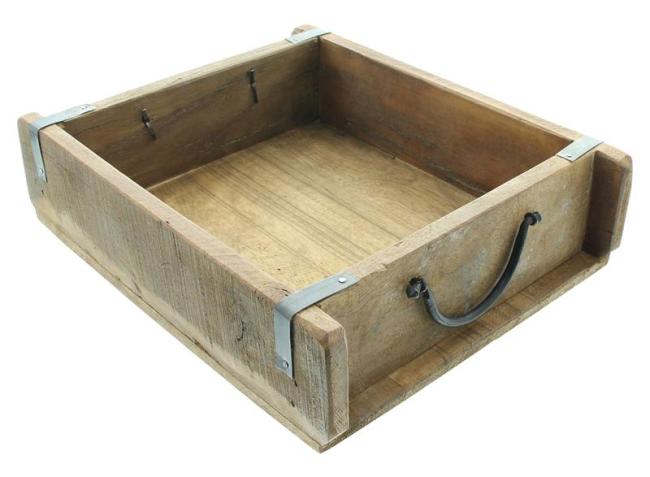 Preview: Dekobox "Rustikal" aus Holz, 31x26 cm, Pflanzkasten, Aufbewahrungskiste, Holzkiste