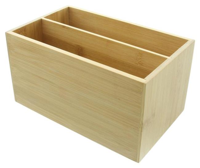 Organizer "Bamboo" aus Bambus, mit Schublade und 2 Fächern, Schreibtisch / Küchen Utensilien / Make Up Aufbewahrung