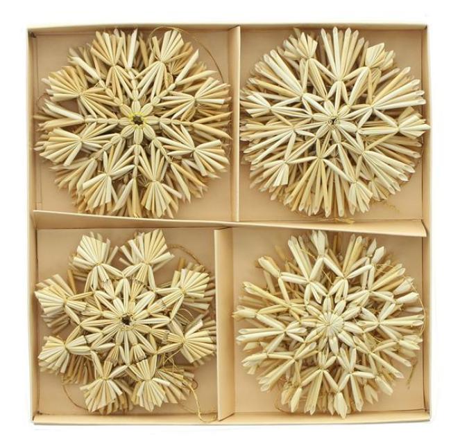 20 Stück Strohsterne "Tradition" aus Stroh, Ø 9 cm, Dekohänger, Weihnachtsbaumschmuck