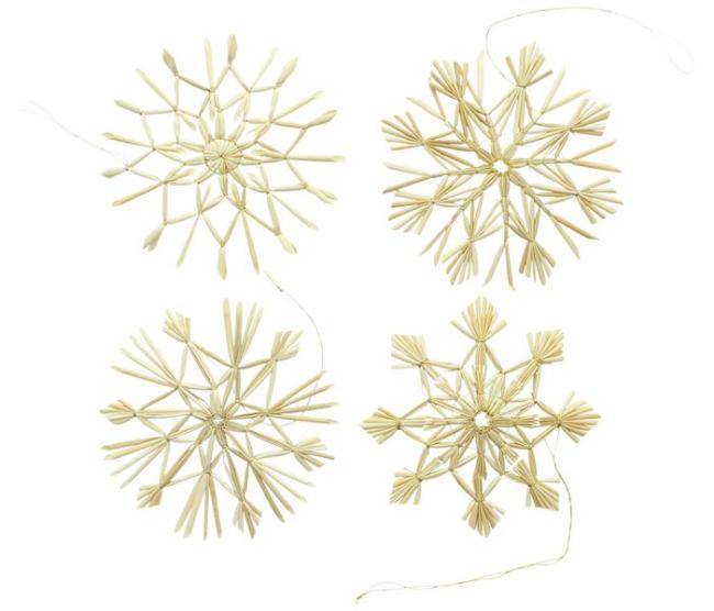 20 Stück Strohsterne "Tradition" aus Stroh, Ø 9 cm, Dekohänger, Weihnachtsbaumschmuck