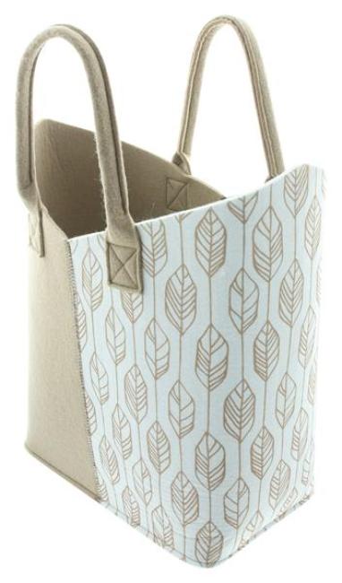 Shopper "Beige-Weiß" aus Filz, große Einkaufstasche, Filztasche, Tasche, Tragetasche