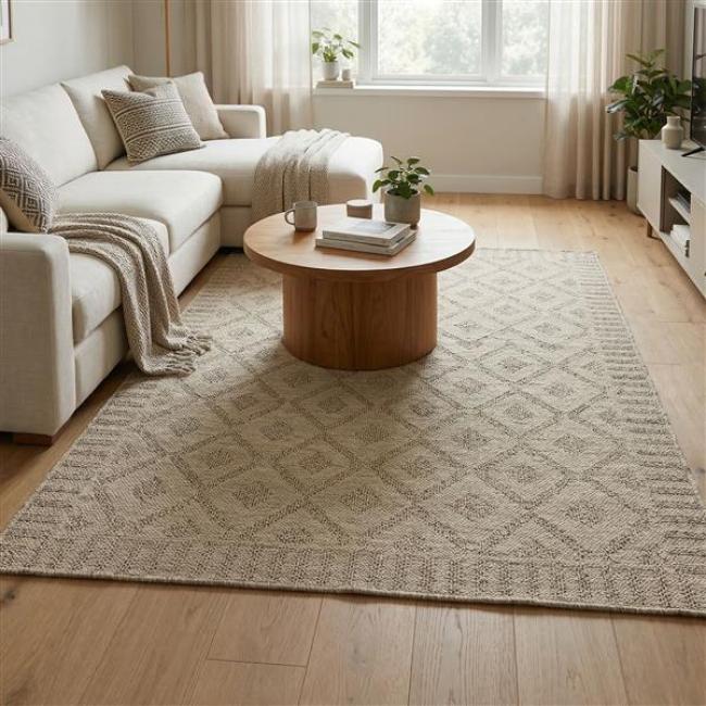 Preview: Outdoor Teppich "Naturally" aus PP, beige, 120x180 cm, wetterfest für Aussen, UV-beständig, für Garten, Balkon & Terrasse