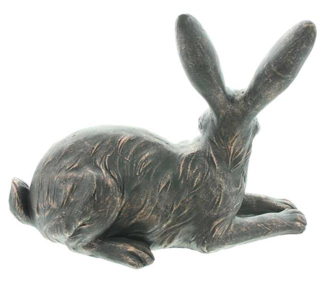 Preview: Dekofigur Hase "Copper" aus Polyresin mit Antik Design in Kupfer, Osterhase, Osterdeko, Hasendeko