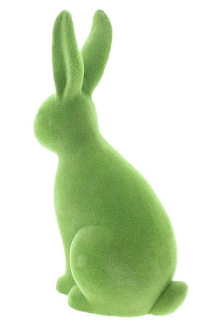 Preview: Osterhase "Samt" in grün, Hase aus Terracotta mit Samtbezug, 25 cm hoch, Dekofigur, Osterdeko, Osterfigur