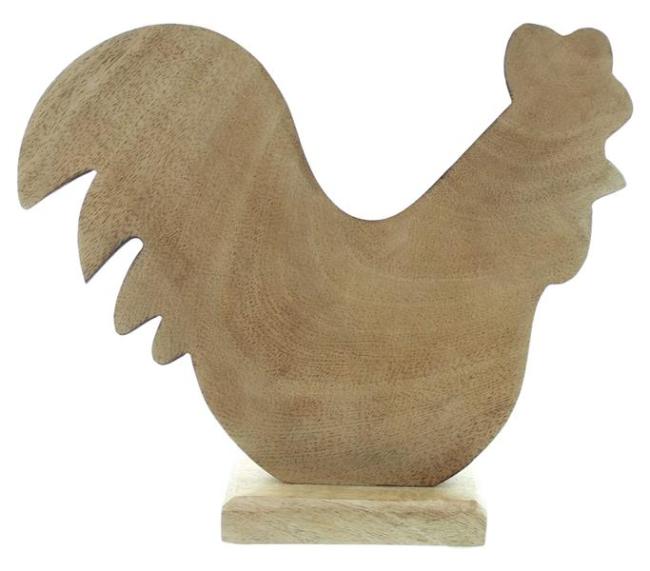 Dekofigur "Huhn" aus Mango Holz & Porzallan, weiß, 19 cm hoch, Osterdeko, Dekohuhn