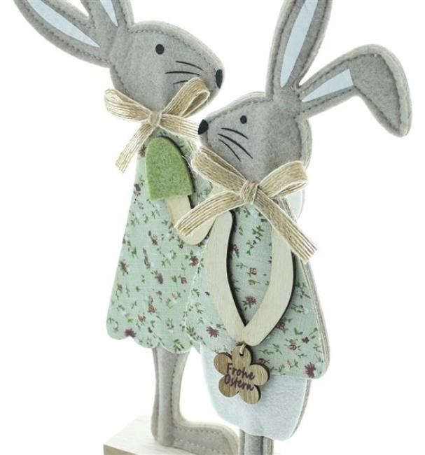 2x Dekofigur "Osterhase" aus Filz, recyceltes PET, 31 cm hoch, Osterdeko, Osterfigur