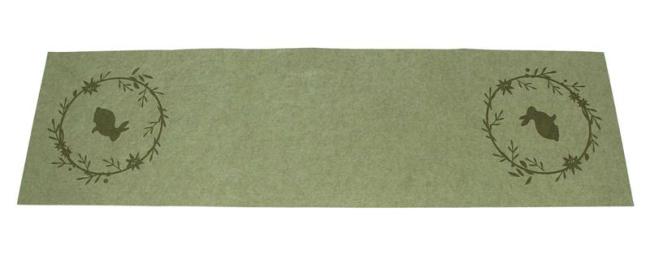 Preview: Tischläufer "Osterkranz" aus Filz, grün, 40x140 cm, Tischband, Mitteldecke