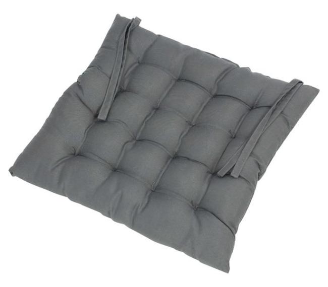 4x Sitzkissen "Grey" in grau, 40x40 cm, Stuhlkissen, Sitzpolster