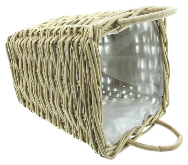 Pflanzkorb "Soft Grey" aus Weide, quadratisch, grau, 27x27x30 cm, Blumentopf, Pflanzkübel, Pflanztopf für Draußen, Blumenkübel