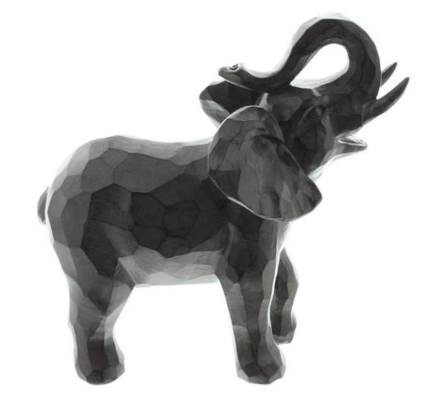 Preview: Dekofigur "Elefant" aus Polyresin, braun, 24 cm hoch, Tierfigur, Skulptur, Afrika Deko
