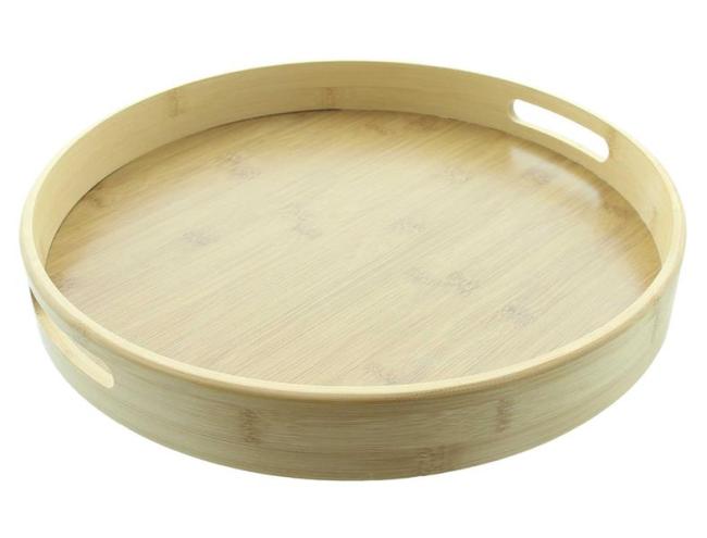 Preview: Tablett "Bambus" rund Ø 38 cm, Serviertablett, Tragetablett, Tischdeko