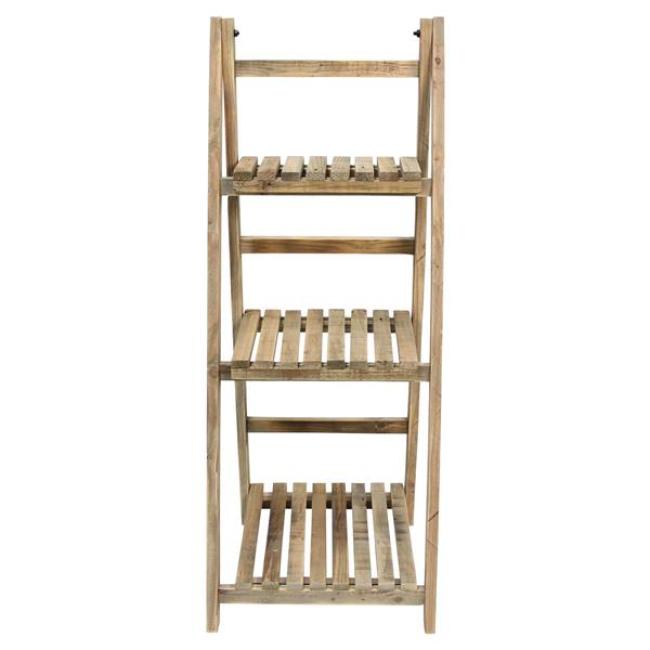 Preview: Regal "Recycling-Chic" aus Holz, klappbar, rustikal, 3 Böden, Standregal, Badregal, Blumenregal
